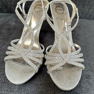 I. Miller Silver Sparkle Strappy Heels